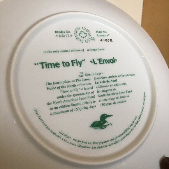 2/$40 Voice of the North Decorative Plate 'Time To Fly' Don Li-Leger - Picture 8 of 8